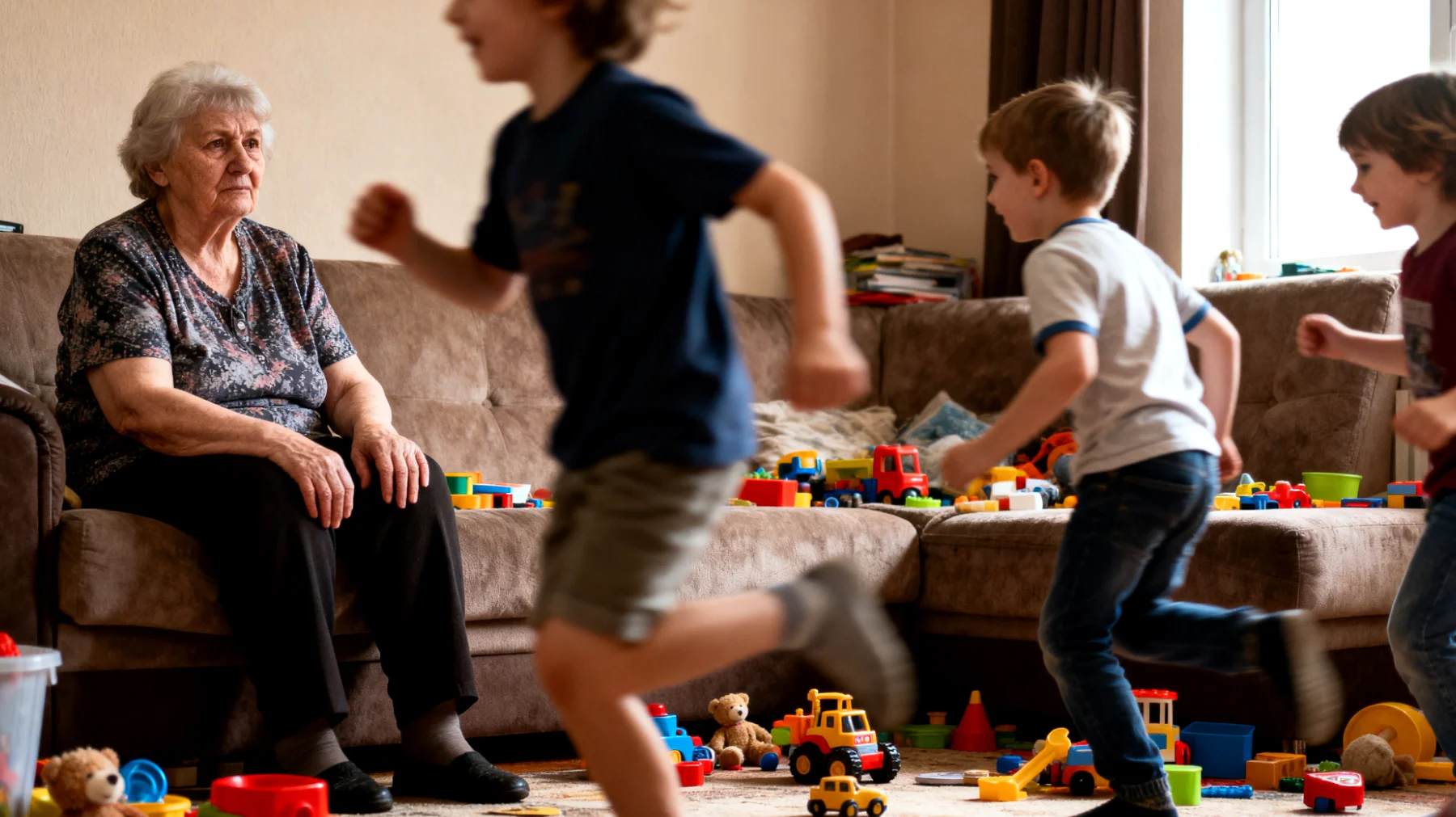 Babcia ma trudności z ustalaniem granic i konsekwentnym egzekwowaniem zasad wobec wnuków, co prowadzi do nadmiernej pobłażliwości i problemów wychowawczych"